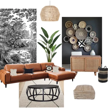 ethnic chic living / papier peint / camel Interior Design Mood Board by Naturellement cosy on Style Sourcebook