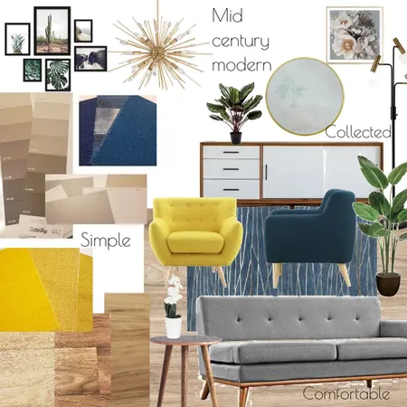 Mid Century Modern Living Room Interior Design Mood Board by Britbrit18 on Style Sourcebook