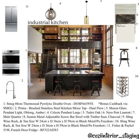 Industrial kitchen Interior Design Mood Board by coziinteriors_staging on Style Sourcebook