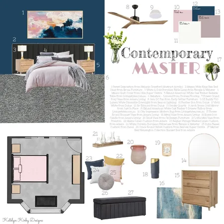 Contemporary Master Interior Design Mood Board by Katelyn Kirby Interior Design on Style Sourcebook