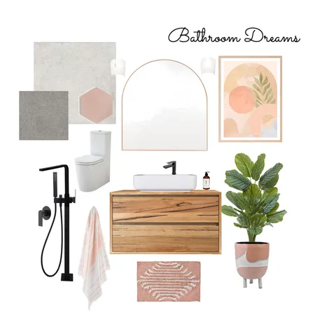 Pink Bathroom Interior Design Mood Board by Bridgets Build on Style Sourcebook