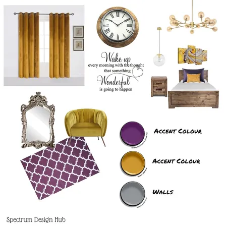 Mustard & Purple Inspiration Interior Design Mood Board by Spectrum Design Hub on Style Sourcebook