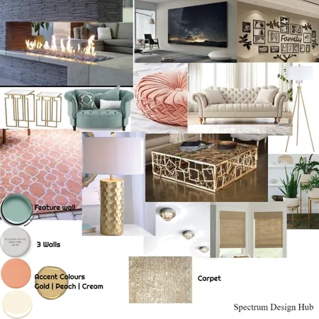 Pastel Living space Interior Design Mood Board by Spectrum Design Hub on Style Sourcebook