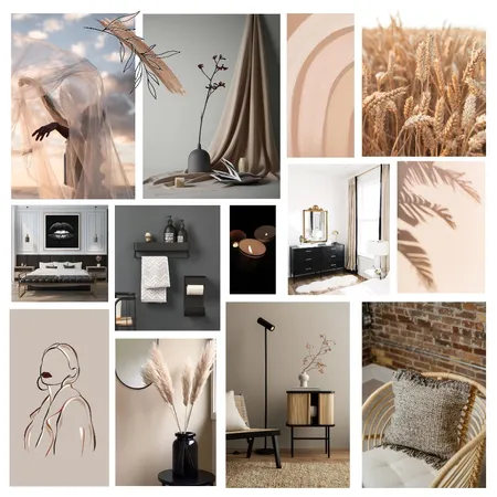 Accented Monochromatic Interior Design Mood Board by anarcay on Style Sourcebook