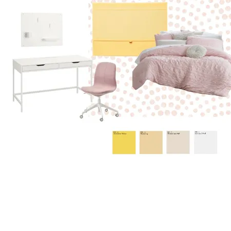 החדר ילדה לדוגמה - לוח השראה Interior Design Mood Board by NOYA on Style Sourcebook