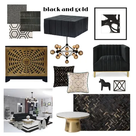 black and gold Interior Design Mood Board by georgiamurphy on Style Sourcebook