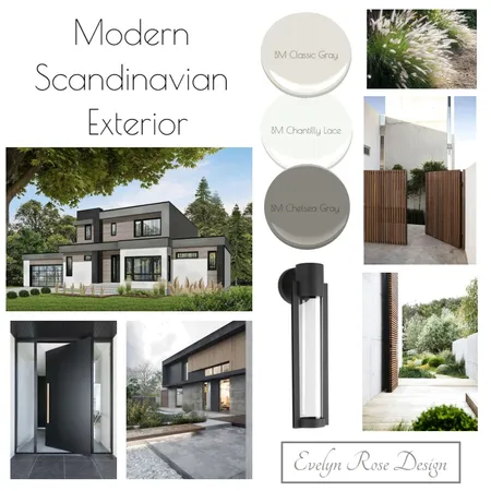Scandinavian Modern Exterior Interior Design Mood Board by Evelyn Rose Design on Style Sourcebook