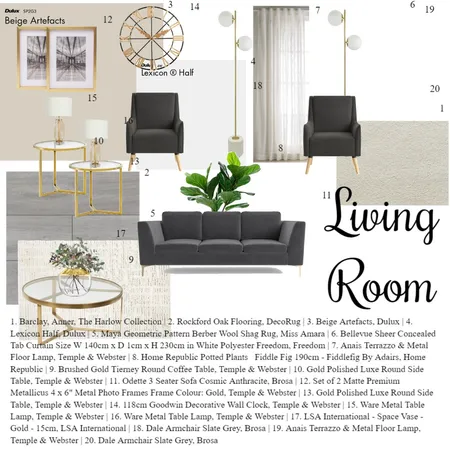 Joanne - Gold Accents Interior Design Mood Board by Tamz on Style Sourcebook