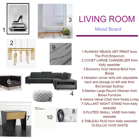 living room Interior Design Mood Board by Ajitha Jasti on Style Sourcebook