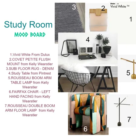 Study Room Interior Design Mood Board by Ajitha Jasti on Style Sourcebook