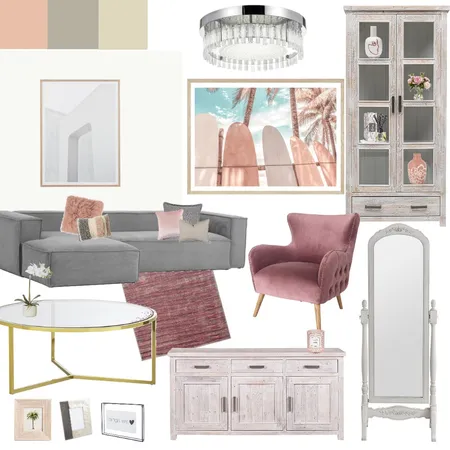 Pink Living Room Interior Design Mood Board by melissalynch1 on Style Sourcebook