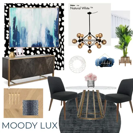 Dining Room Moody Lux Interior Design Mood Board by Celebrated Style on Style Sourcebook