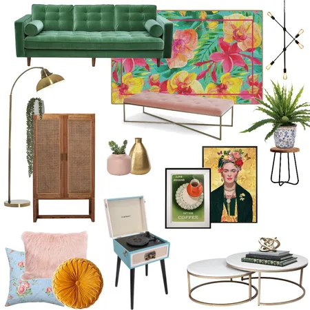 colorful retro Interior Design Mood Board by gilikoren on Style Sourcebook