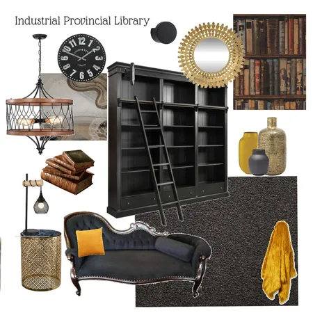 Provincial Industrial Library Interior Design Mood Board by leoniemh on Style Sourcebook