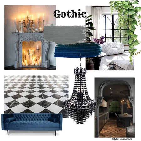 Gothic Mood Board Interior Design Mood Board by Yana Flourentzou on Style Sourcebook
