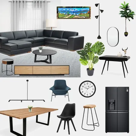 Living Room-black couch Interior Design Mood Board by paras on Style Sourcebook
