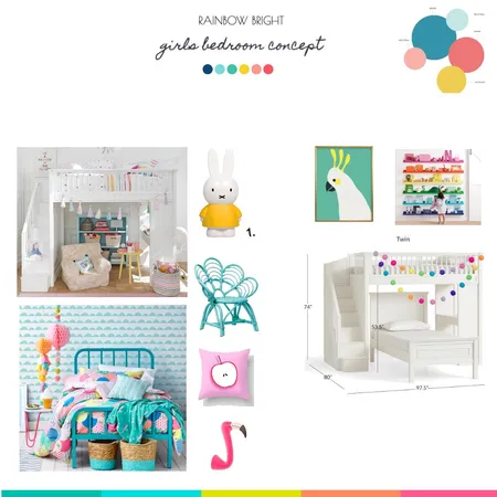 Rainbow Bright Interior Design Mood Board by JennWright on Style Sourcebook