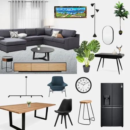 Living Room-black couch-focuson Interior Design Mood Board by paras on Style Sourcebook