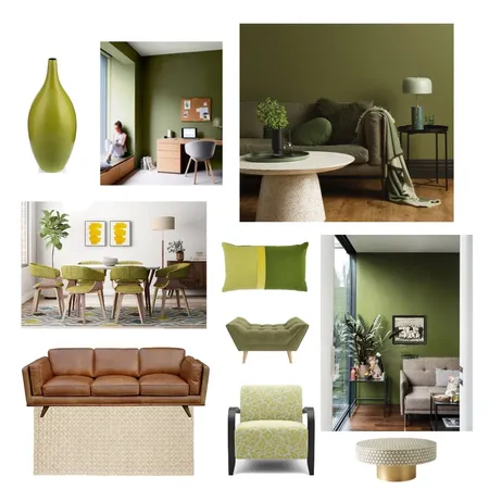 Monochomatic Yellow Green Interior Design Mood Board by Lisa Fleming on Style Sourcebook