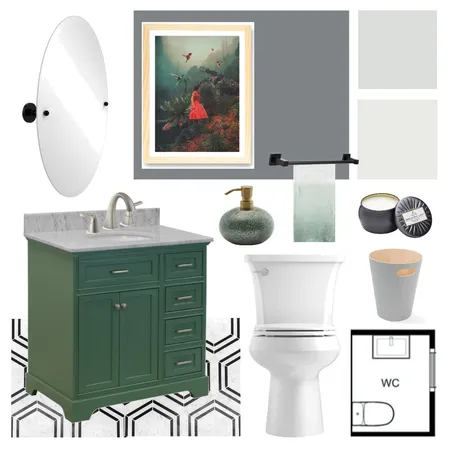 Powder Room Interior Design Mood Board by samschaible on Style Sourcebook