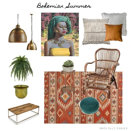 Bohemian Summer Interior Design Mood Board by Michelle Canny Interiors on Style Sourcebook