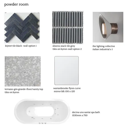 powder room Interior Design Mood Board by RACHELCARLAND on Style Sourcebook