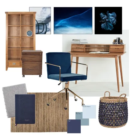 blue study Interior Design Mood Board by Wonder on Style Sourcebook