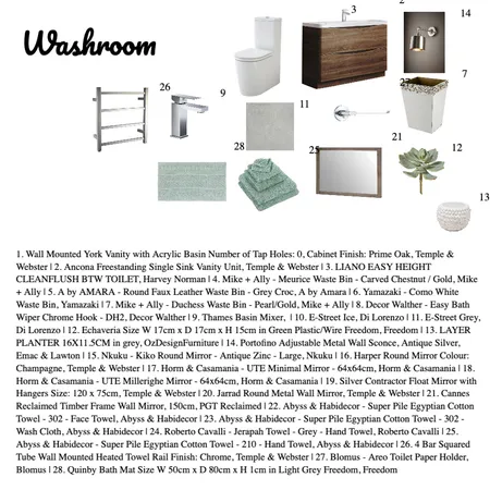 Washroom Mood Board Interior Design Mood Board by Cristinella on Style Sourcebook