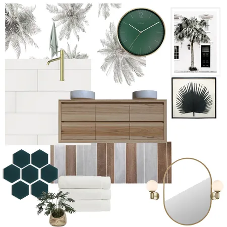 Gold Palm Bathroom Interior Design Mood Board by gsmolly on Style Sourcebook
