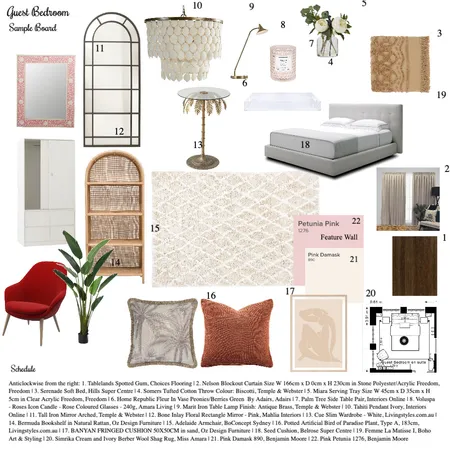 Guest Bedroom Sample Board Interior Design Mood Board by ZainabElhaj on Style Sourcebook