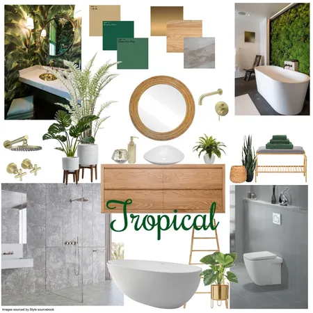 Tropical bathroom Interior Design Mood Board by Stella Silva on Style Sourcebook