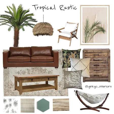 Tropical Rustic Interior Design Mood Board by Ginkgo Interiors on Style Sourcebook