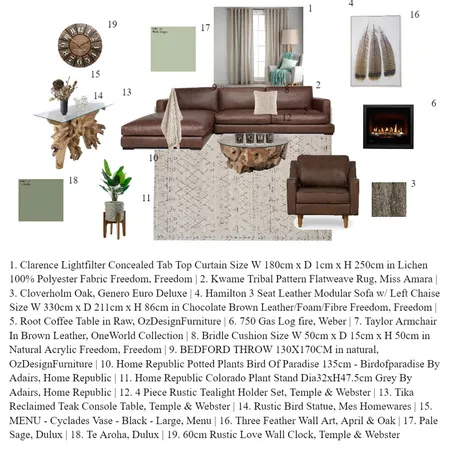 Rustic Living Room Interior Design Mood Board by woodlandgypsy on Style Sourcebook