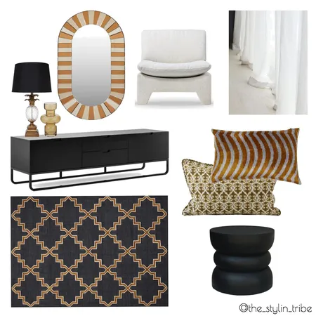 black and gold Interior Design Mood Board by The Stylin Tribe on Style Sourcebook