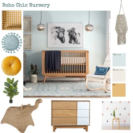 Boho Chic Nursery Interior Design Mood Board by Amethystward on Style Sourcebook