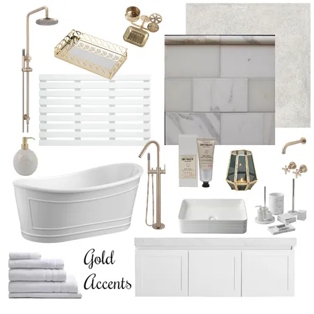 Gold Bathroom Accents Interior Design Mood Board by belinda__brady on Style Sourcebook