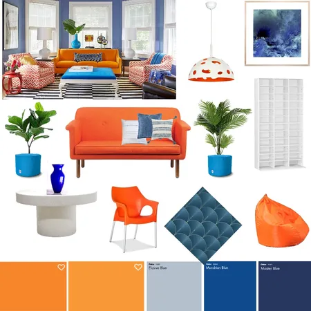 Orange Blue Lakeside PC Interior Design Mood Board by ShaeForster on Style Sourcebook