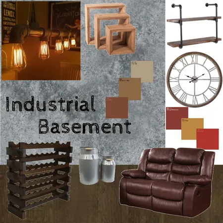 Industrial basement Interior Design Mood Board by mayaperrone on Style Sourcebook