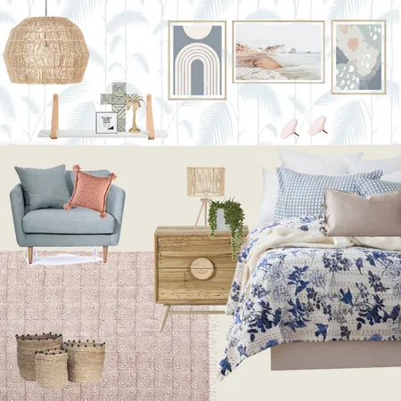 Blue and Pink Bedroom Interior Design Mood Board by S.designs on Style Sourcebook