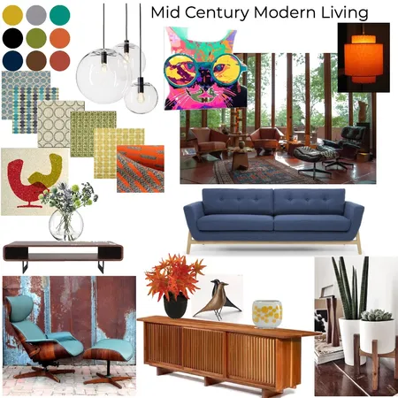 Midcentury Modern Living Room Interior Design Mood Board by fgerardi@ihug.com.au on Style Sourcebook