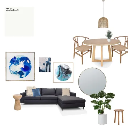 Blue Living / Dining Interior Design Mood Board by Jen on Style Sourcebook
