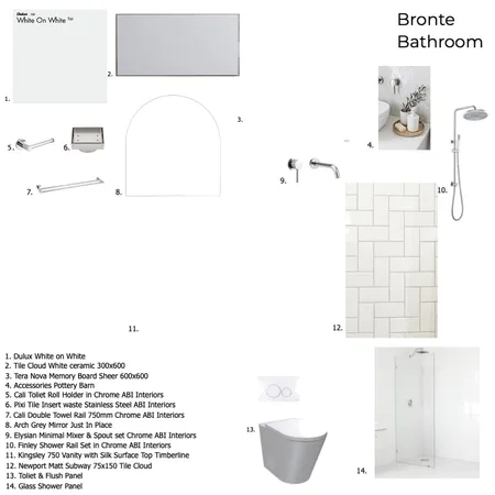 Bronte Bathroom 2 Interior Design Mood Board by Jo Aiello on Style Sourcebook