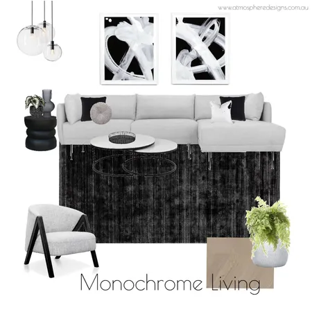 Monochrome Living Interior Design Mood Board by Atmosphere Designs on Style Sourcebook