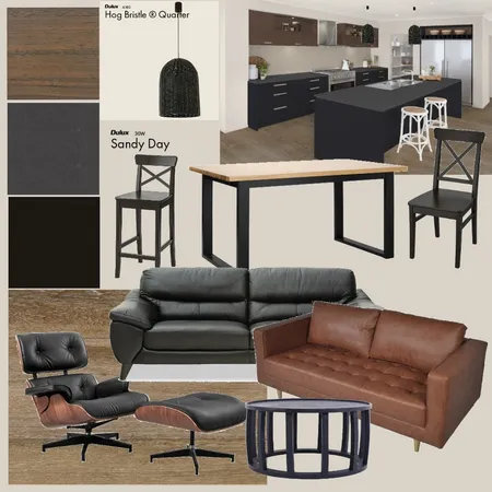 M&R Kitchen Dining Living Black Leather Interior Design Mood Board by saresbizzy on Style Sourcebook