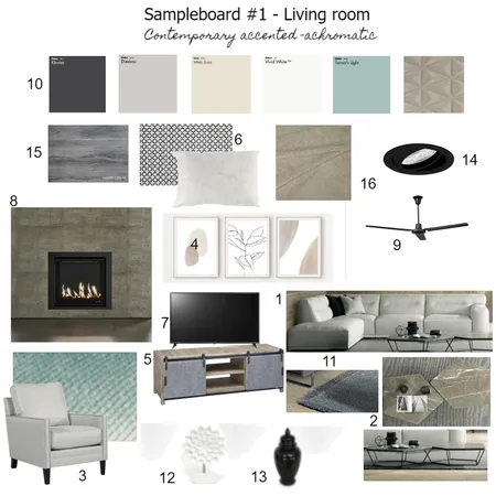 Living room Sampleboard Interior Design Mood Board by Simone Oberholzer on Style Sourcebook