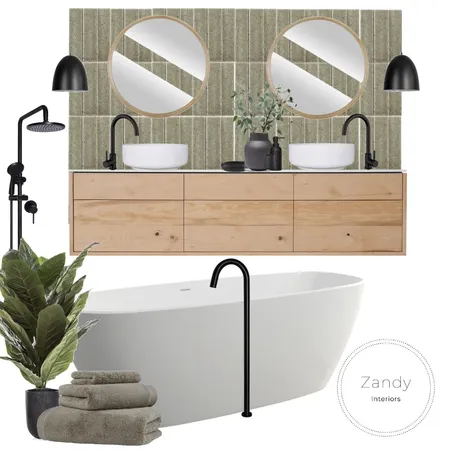Moss Green Ensuite Interior Design Mood Board by Zandy Interiors on Style Sourcebook