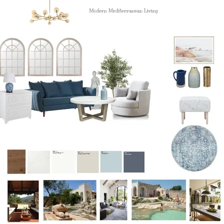 Modern Mediterranean Living Interior Design Mood Board by Seal Interiors on Style Sourcebook