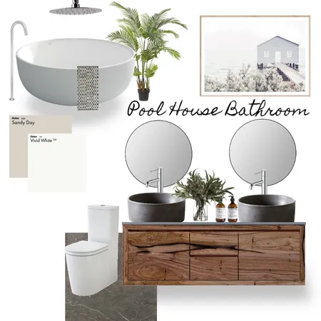 Pool house Bathroom Interior Design Mood Board by Evelyn Bower on Style Sourcebook
