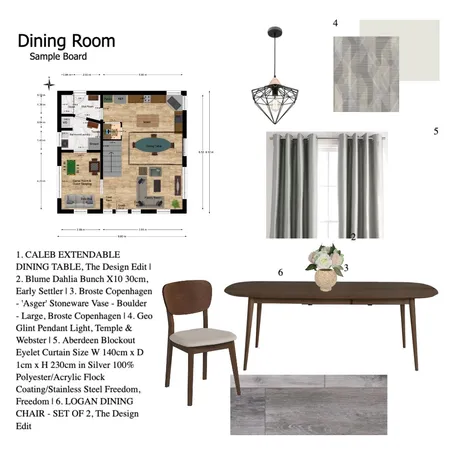Dining Area Interior Design Mood Board by Kinnco Designs on Style Sourcebook