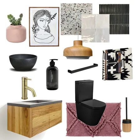 Toilet Room dark and girly Interior Design Mood Board by Dom_marie on Style Sourcebook